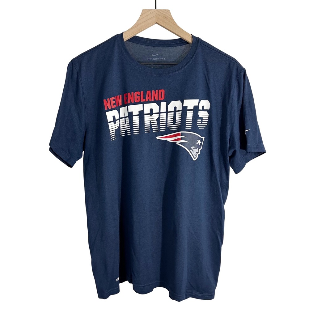 Nike New England Patriots Crew Neck Short Sleeve‎ T-shirt Top Blue Women's Large